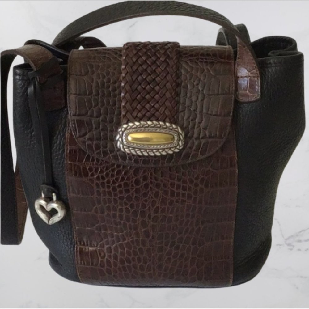 Brighton Leather Croc Embossed  Satchell Bag